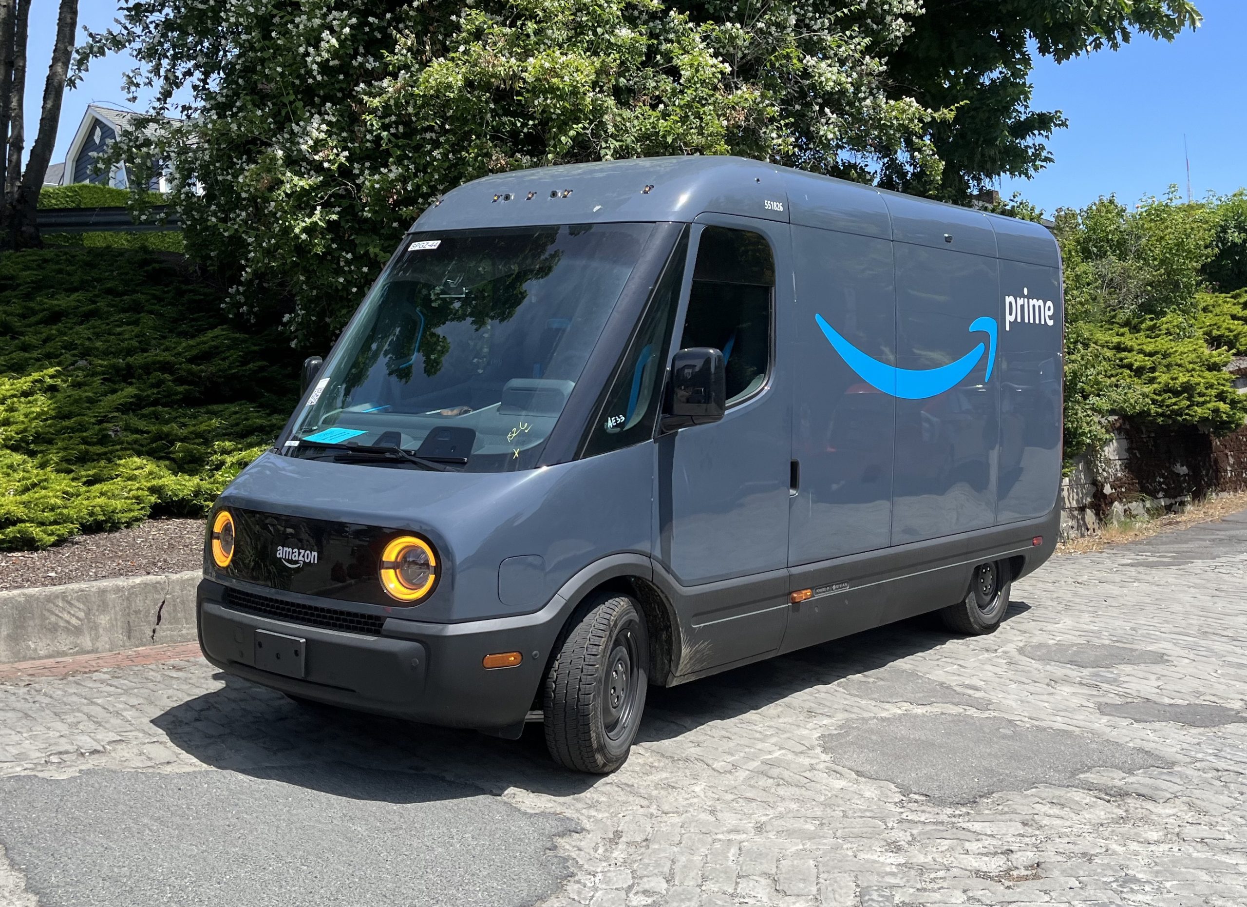 van parked on side of road